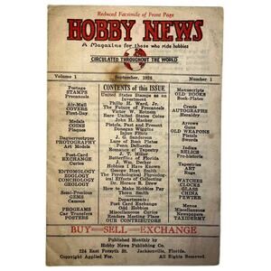 Antique Advertisement For Magazine 1926 Hobby News Sales W Front Page Sample SEE